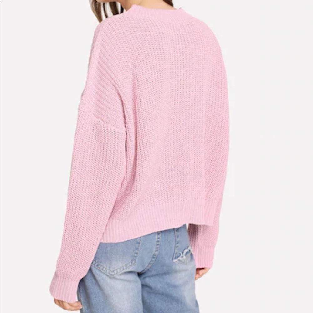 Drop shoulder solid sweater - Picture 3 of 5